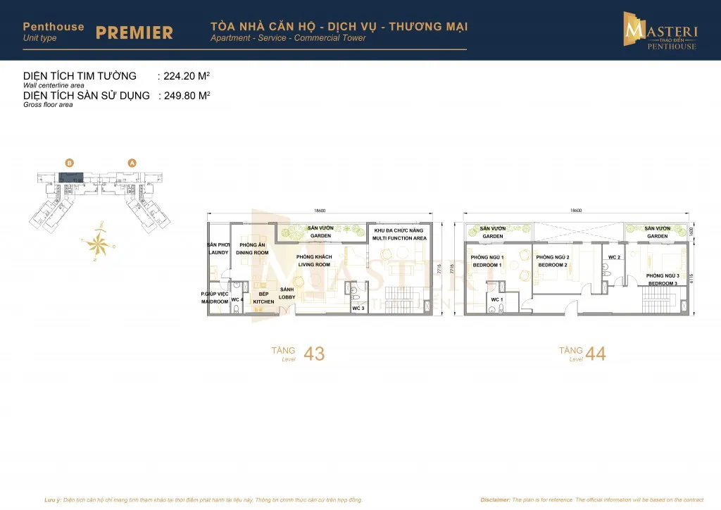 3+ Bed, 4 Bath Furnished Condo in District 2, Ho Chi Minh City